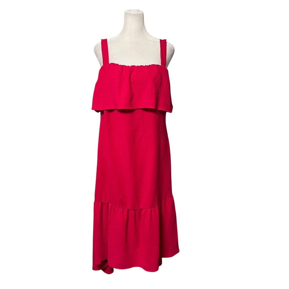 Ces Femme Pink Tiered Midi Sundress Size Large NWOT